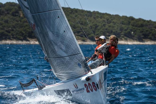 Emanuele Savoini's Evinrude leads the Melges 20 World League, Corinthian Division ©  Barracuda Communication / Melges World League